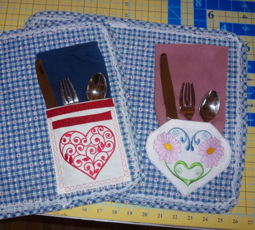 Placemats with Heart Pockets