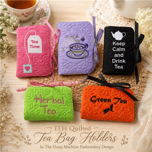 ITH Quilted Tea Bag Holders with Spoons