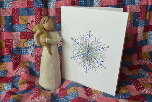 Feather Snowflake Holiday Card