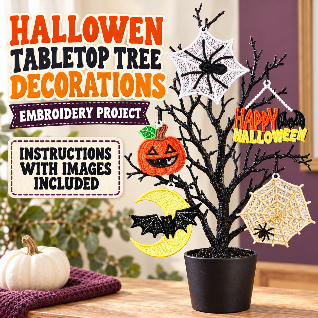 Halloween Tabletop Tree Decorations