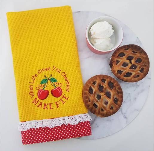 Cherry Pie tea towel