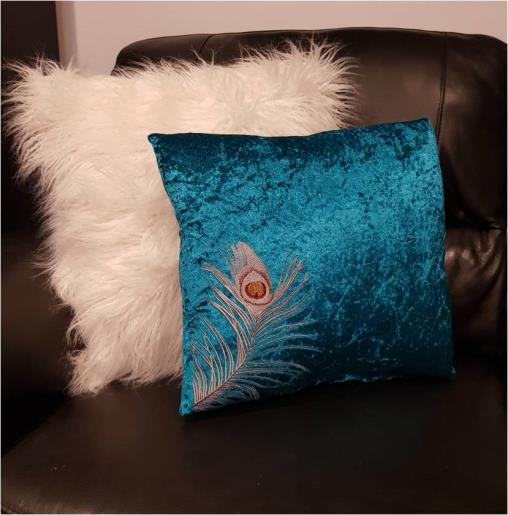 Peacock cushion