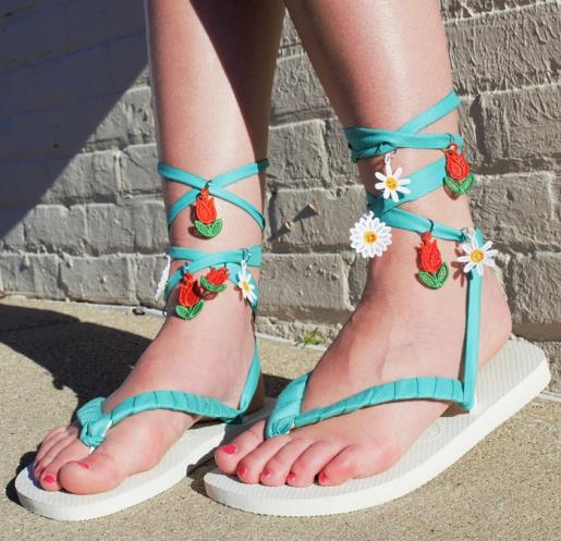 Wrapped Flip Flops With FSL Charms