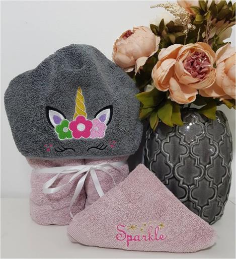 Unicorn Hooded Towel Set
