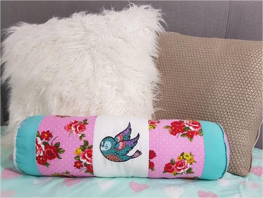 Decorated Bird Bolster Cushion Pillow
