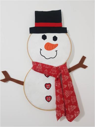 Hanging Hoop Snowman