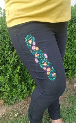 Lotus Vines Jean Patches