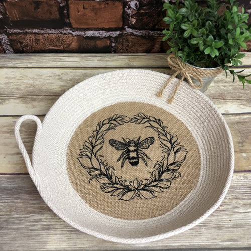 Vintage Bee Rope Basket