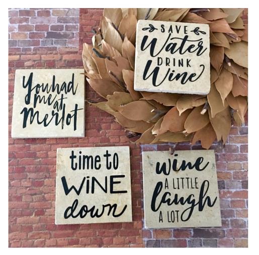 Wine Themed Tile Coasters/SVG