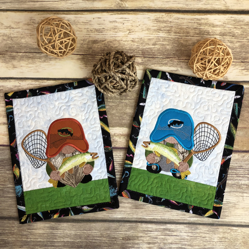 ITH Fishing Gnomes Mug Rugs
