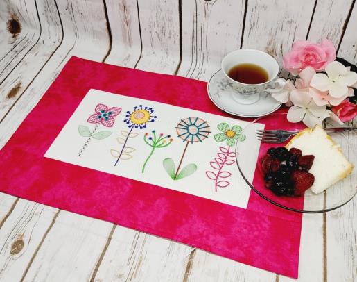 Wonky Spring Flowers Table Mat