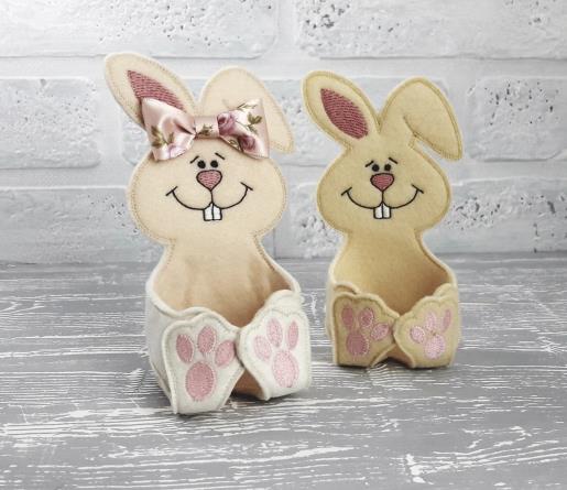 Felt Easter Eggs Holder Bunny