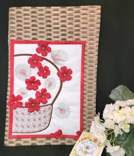 Basket of Geraniums Wallhanging
