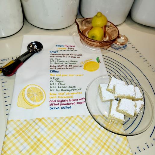 Lemon Bars Recipe Towel