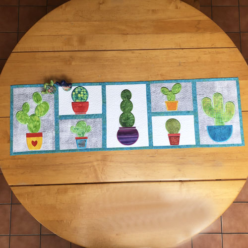Potted Cactus Table Runner