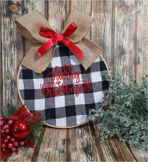 Plaid Christmas hoop