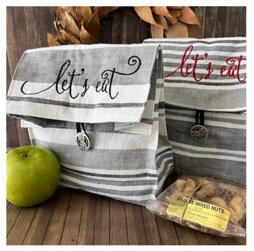 Let's Eat Fabric Lunch Bag