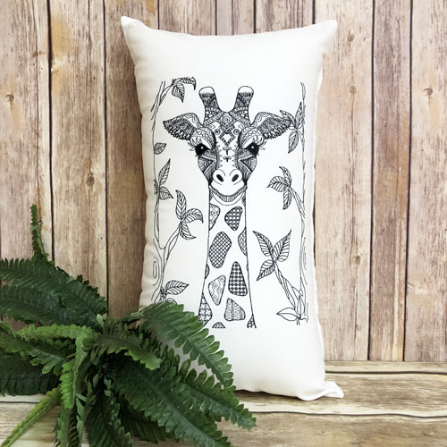 Giraffe Art Pillow