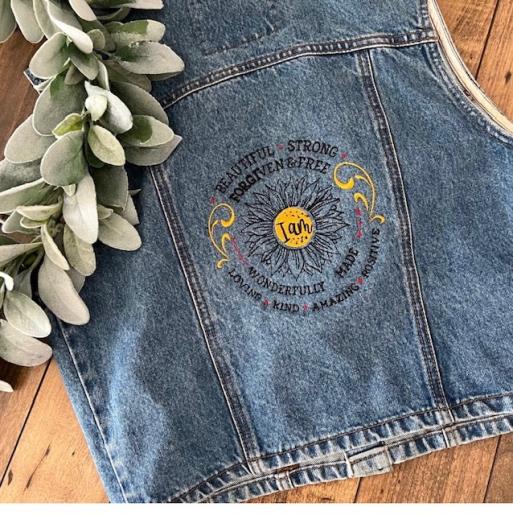 Personalized Denim Vest I Am