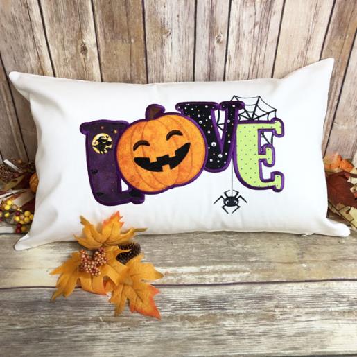 Love Halloween Applique Pillow