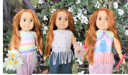 Designer Fringed 18” Doll Tops