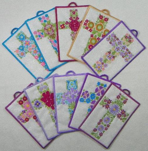 Floral Cross Bookmarks