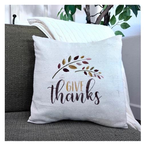 Colorful Leaves Accent Pillow Cover  SVG/Embroidery