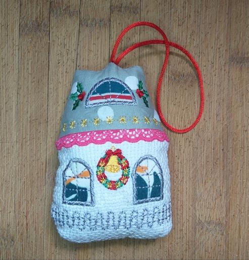 3D Christmas House Sweet Home Applique Embroidery Design