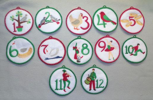 Twelve Days of Christmas Ornaments