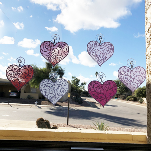 ITH Organza Heart Suncatchers