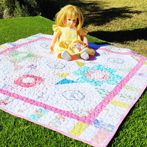 May Flowers Retro Baby Quilt