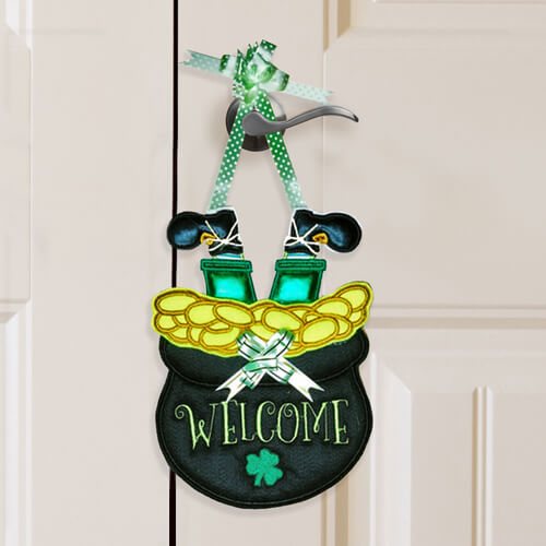 ITH Leprechaun Welcome Embroidery Design