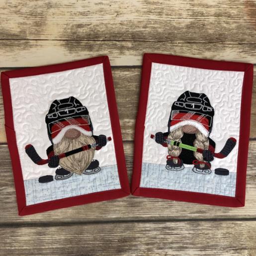 ITH Hockey Gnome Mug Rugs