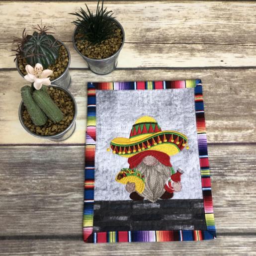 ITH Taco Night Gnome Mug Rug