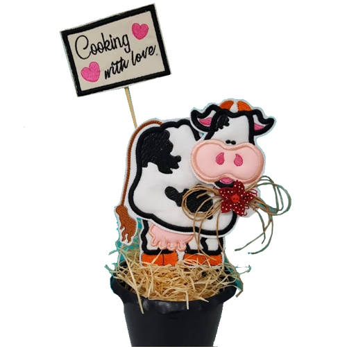 Cow Moo In The Hoop Embroidery Project