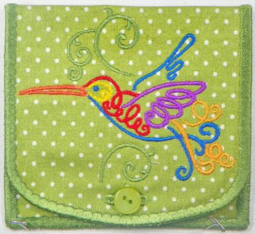 Humming Bird In The Hoop, 2-Pocket Pouch