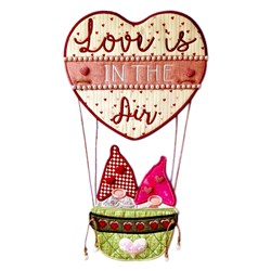 Love is in the Air: In-The-Hoop Embroidery Design of Gnomes in a Heart-Shaped Hot Air Balloon