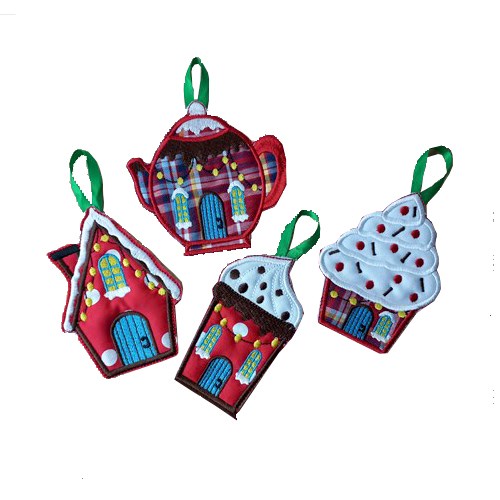 Sugar and Spice Delights: In-The-Hoop Gingerbread House Ornament Embroidery Project
