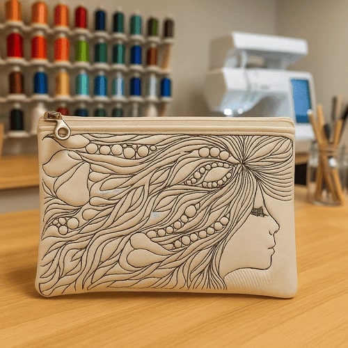 ITH Artistic Woman Portrait Zipper Pouch