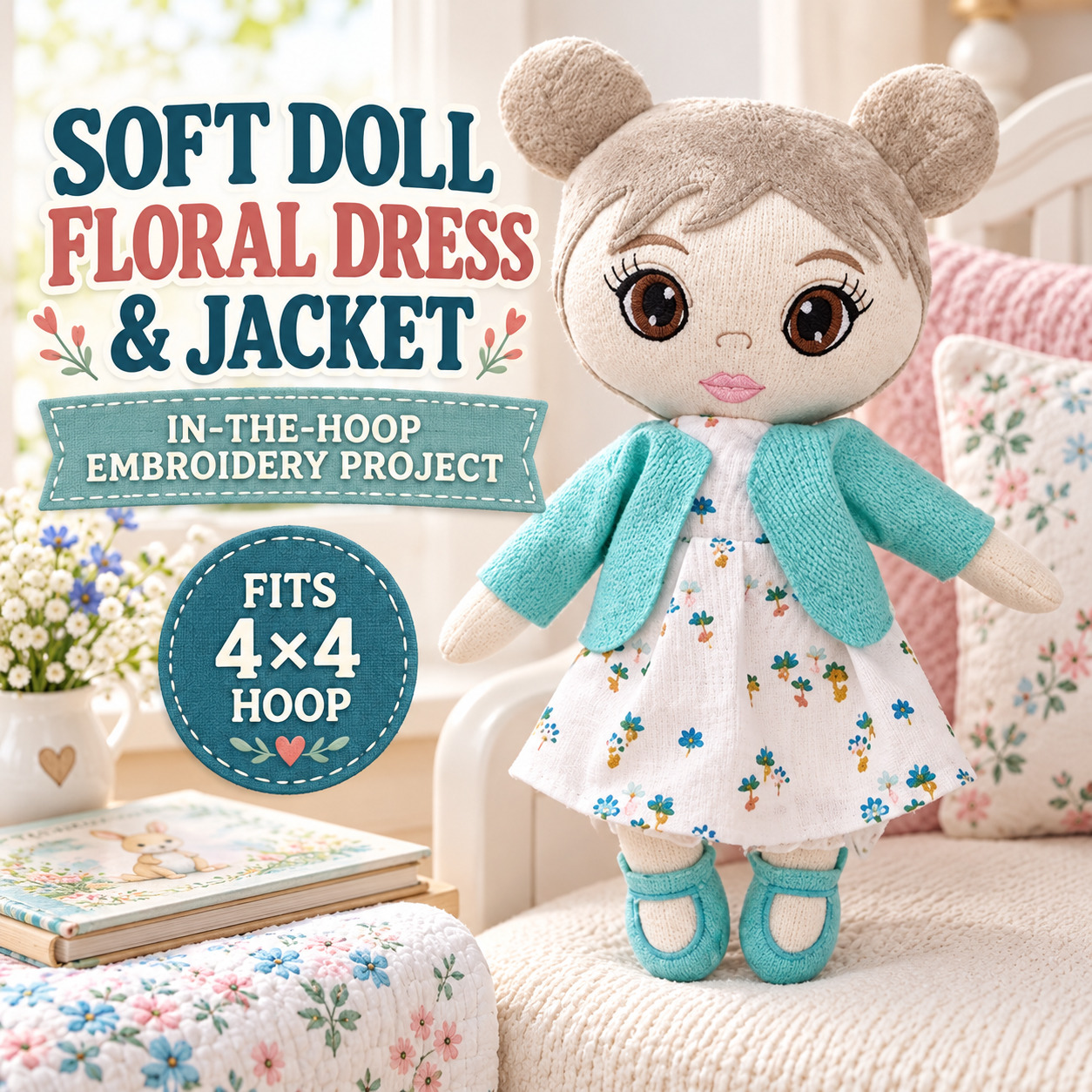 ITH Soft Doll with Floral Dress and Jacket