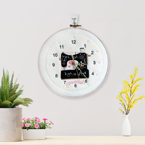 Timeless Stitches: The Sewing Machine Clock In The Hoop Embroidery