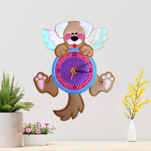 ITH Angel Dog Wall Clock