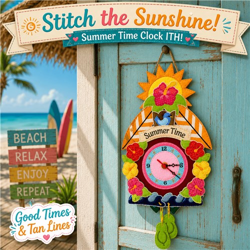 ITH Sunshine Beach Summer Clock with Instructions