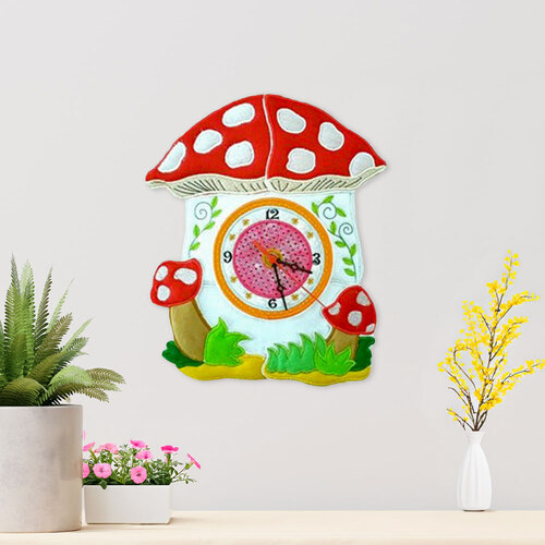 ITH Whimsical Mushroom House Clock