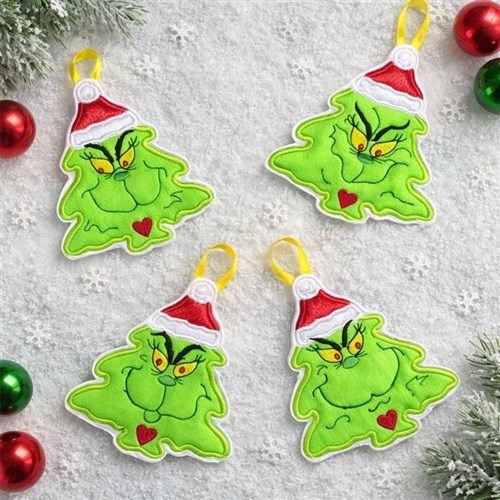 ITH Grinchy Christmas Tree Ornaments