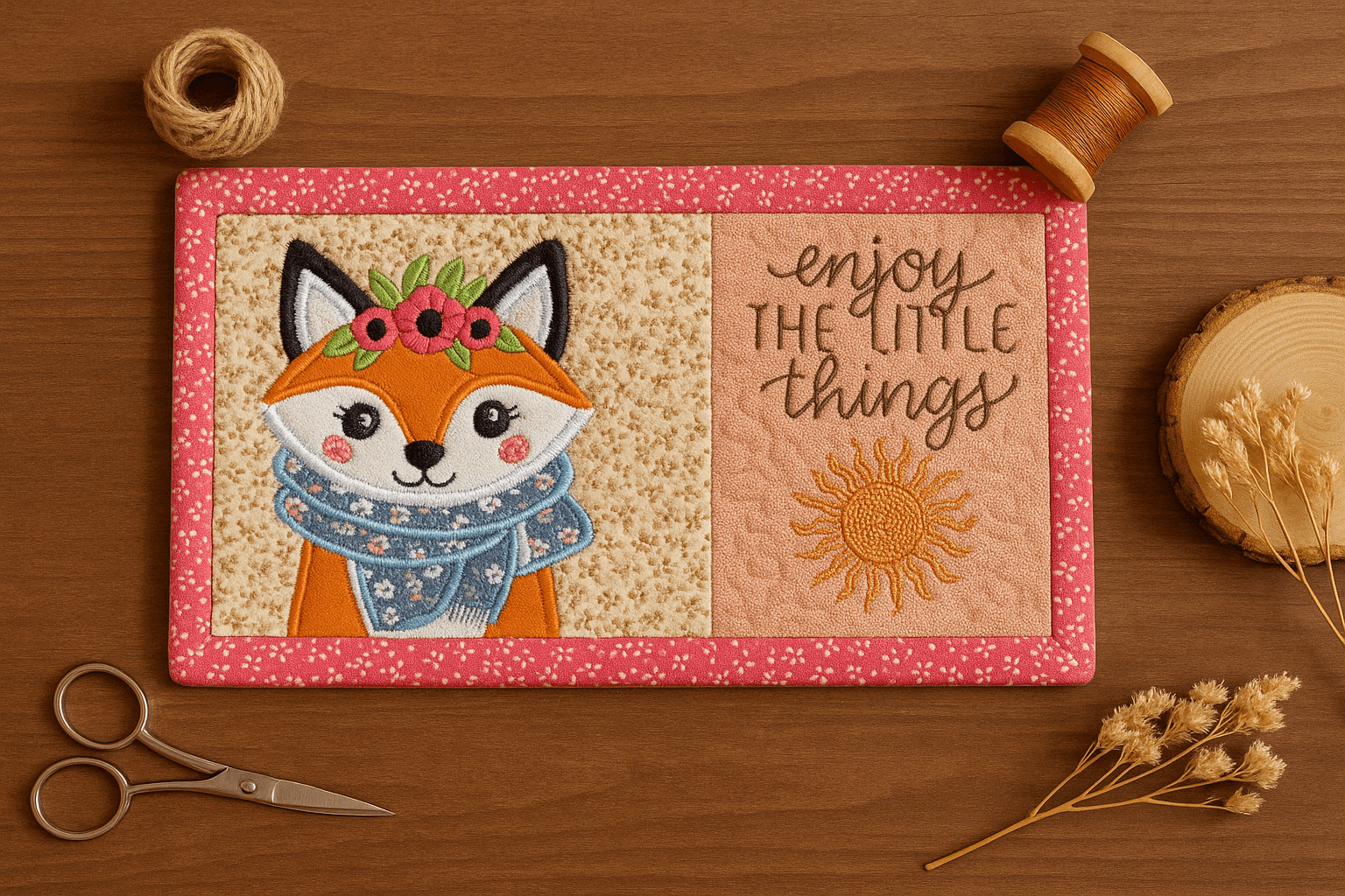 ITH Fox Mug Rug