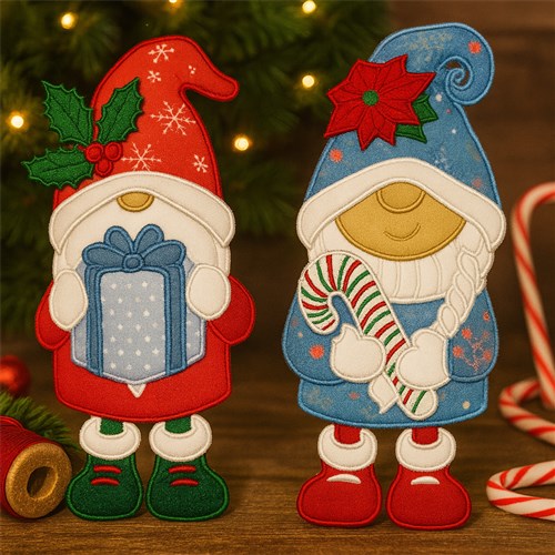 ITH Holiday Gnomes with Gift & Candy Cane