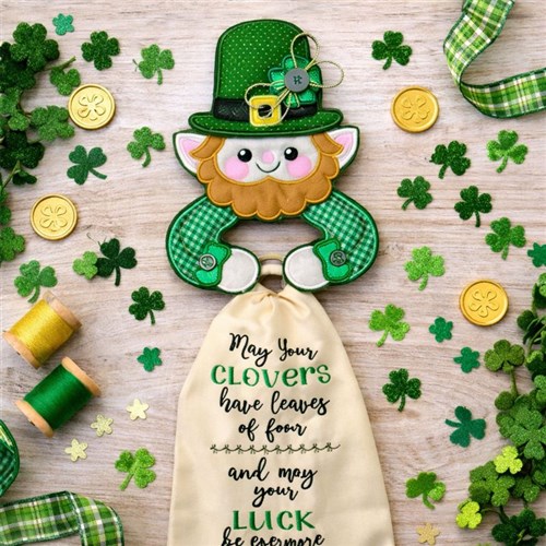 Lucky Leprechaun ITH Towel Holder