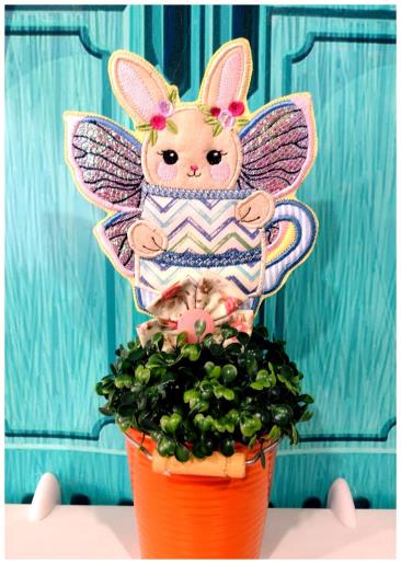 ITH Bunny Fairy Mug Rug