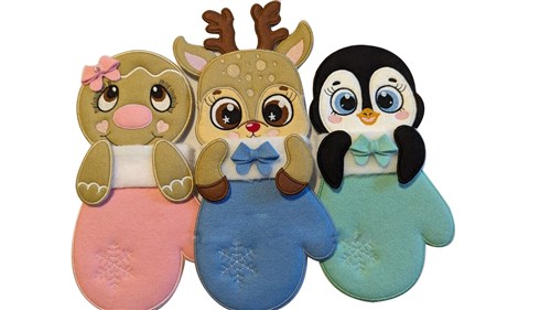 ITH Cute Animal Mitten Ornaments Set